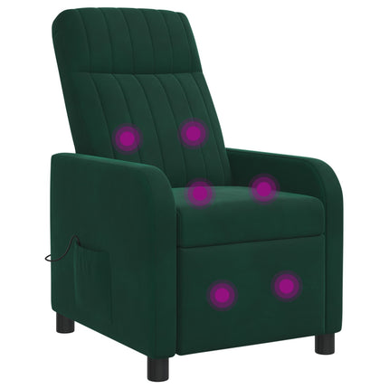 Massage Lænestol Mørkegrøn Velour (V)