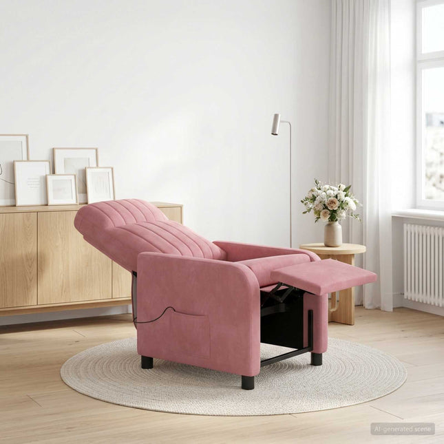 Massage Lænestol Lyserød Velour (V)
