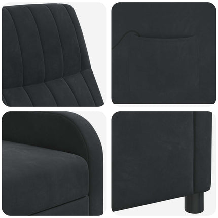 Massage Lænestol Sort Velour (V)