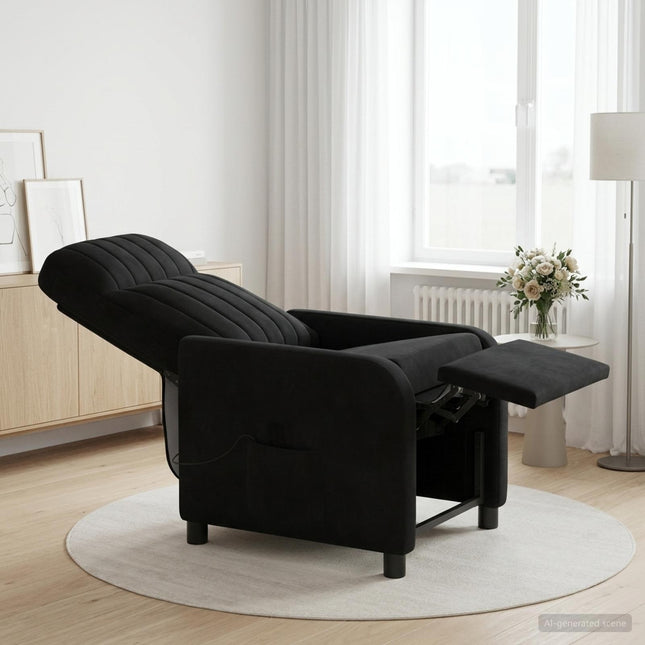 Massage Lænestol Sort Velour (V)