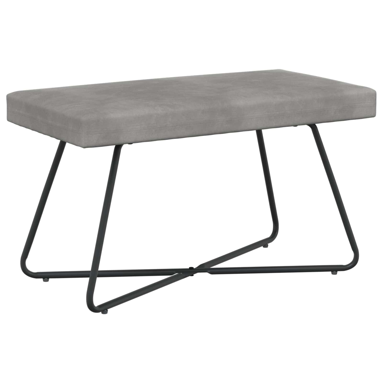 bænk Ensfarvet Lysegrå 80 x 40 x 45 cm Velour