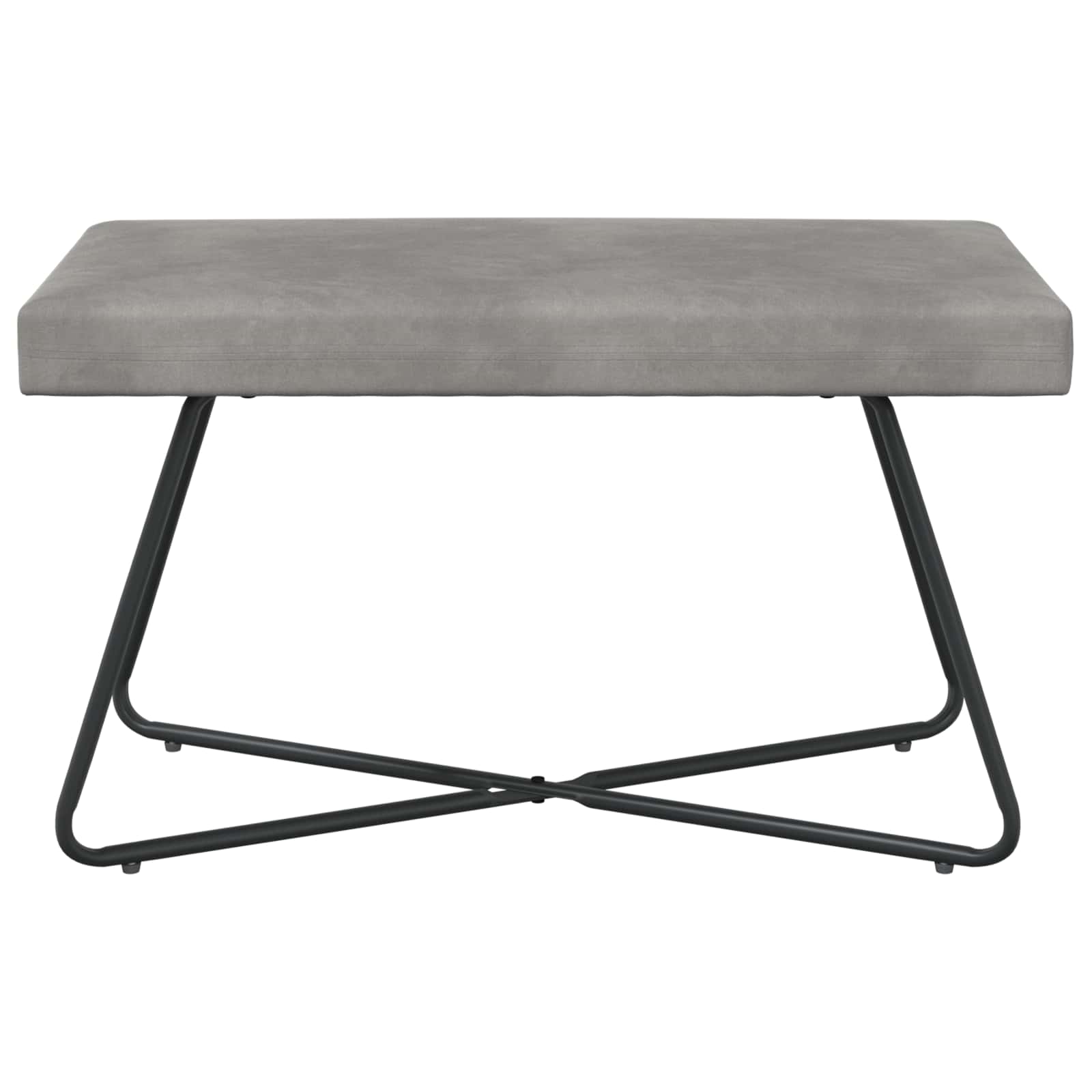 bænk Ensfarvet Lysegrå 80 x 40 x 45 cm Velour