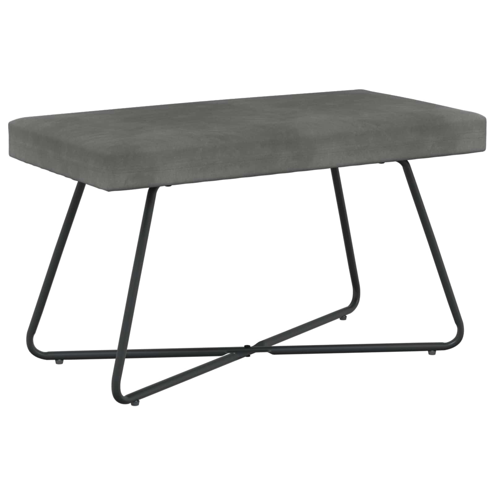 bænk Ensfarvet Mørkegrå 80 x 40 x 45 cm Velour