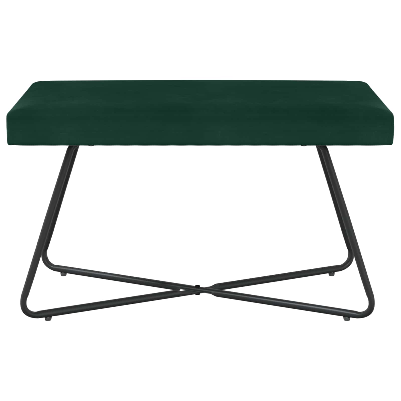 bænk Ensfarvet Mørkegrøn 80 x 40 x 45 cm Velour