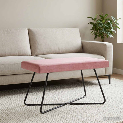bænk Lyserød 80 x 40 x 45 cm Fløjl