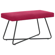 bænk Ensfarvet Vinrød 80 x 40 x 45 cm Velour