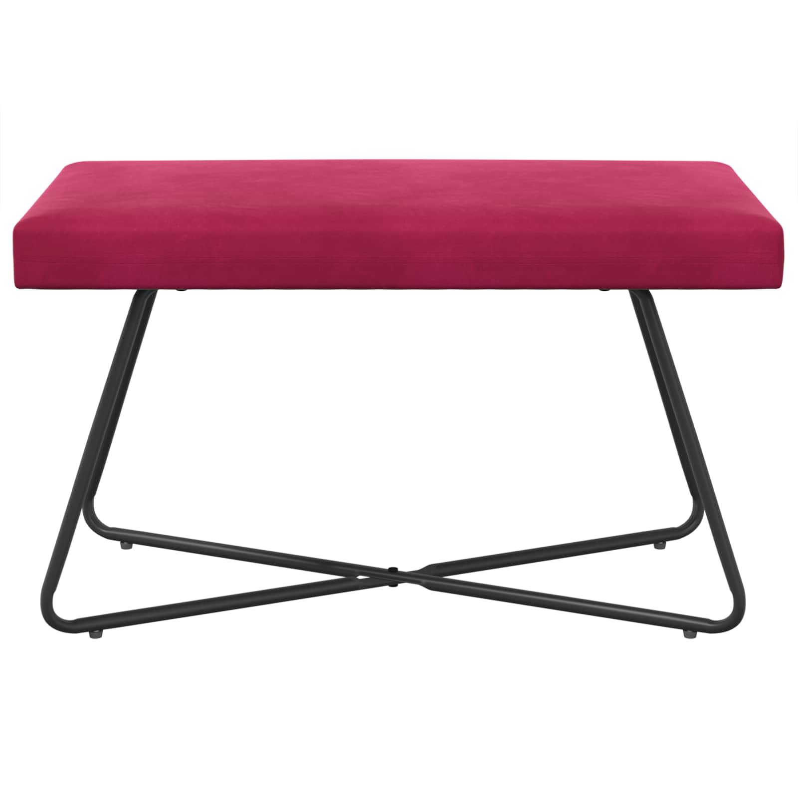 bænk Ensfarvet Vinrød 80 x 40 x 45 cm Velour