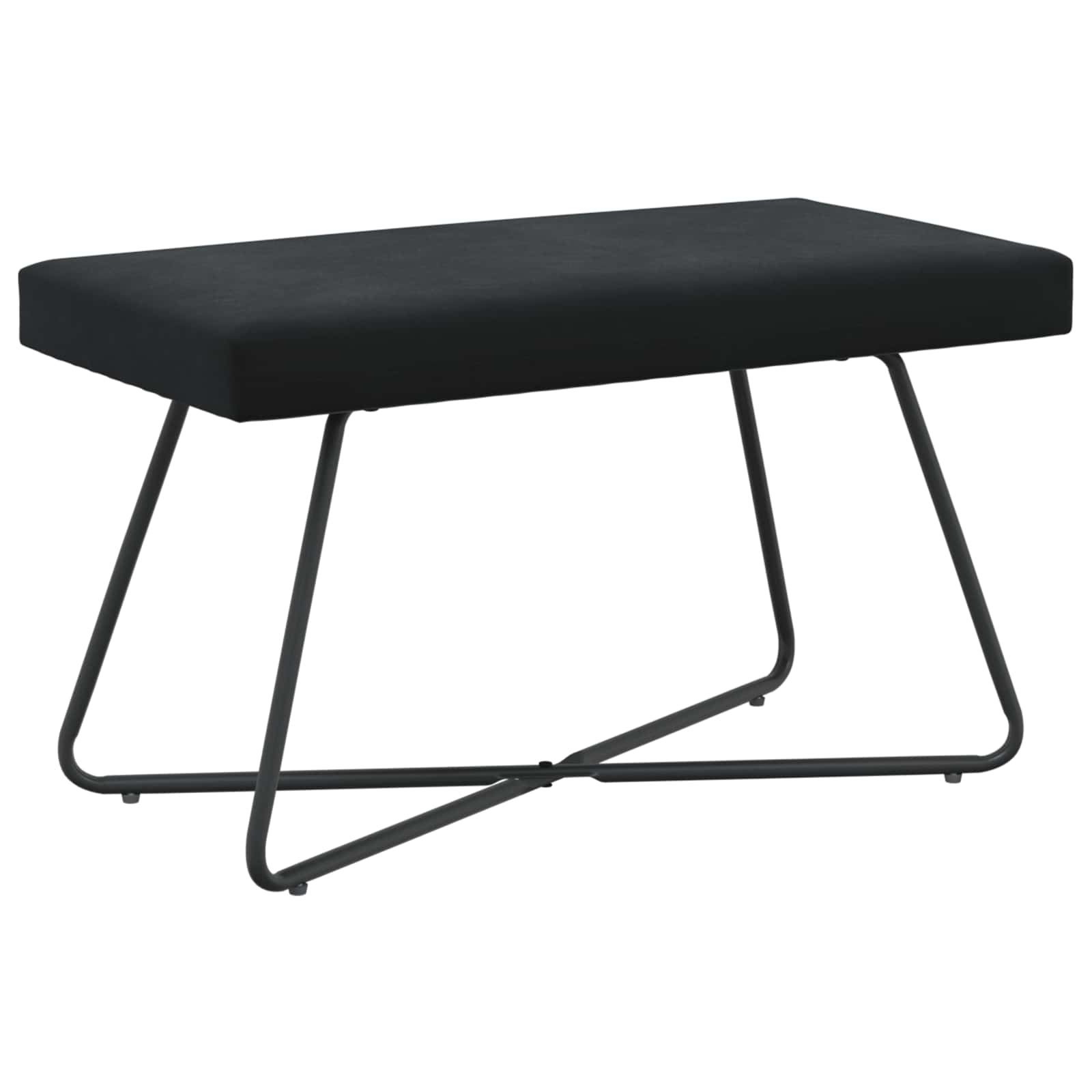 bænk Ensfarvet Sort 80 x 40 x 45 cm Velour
