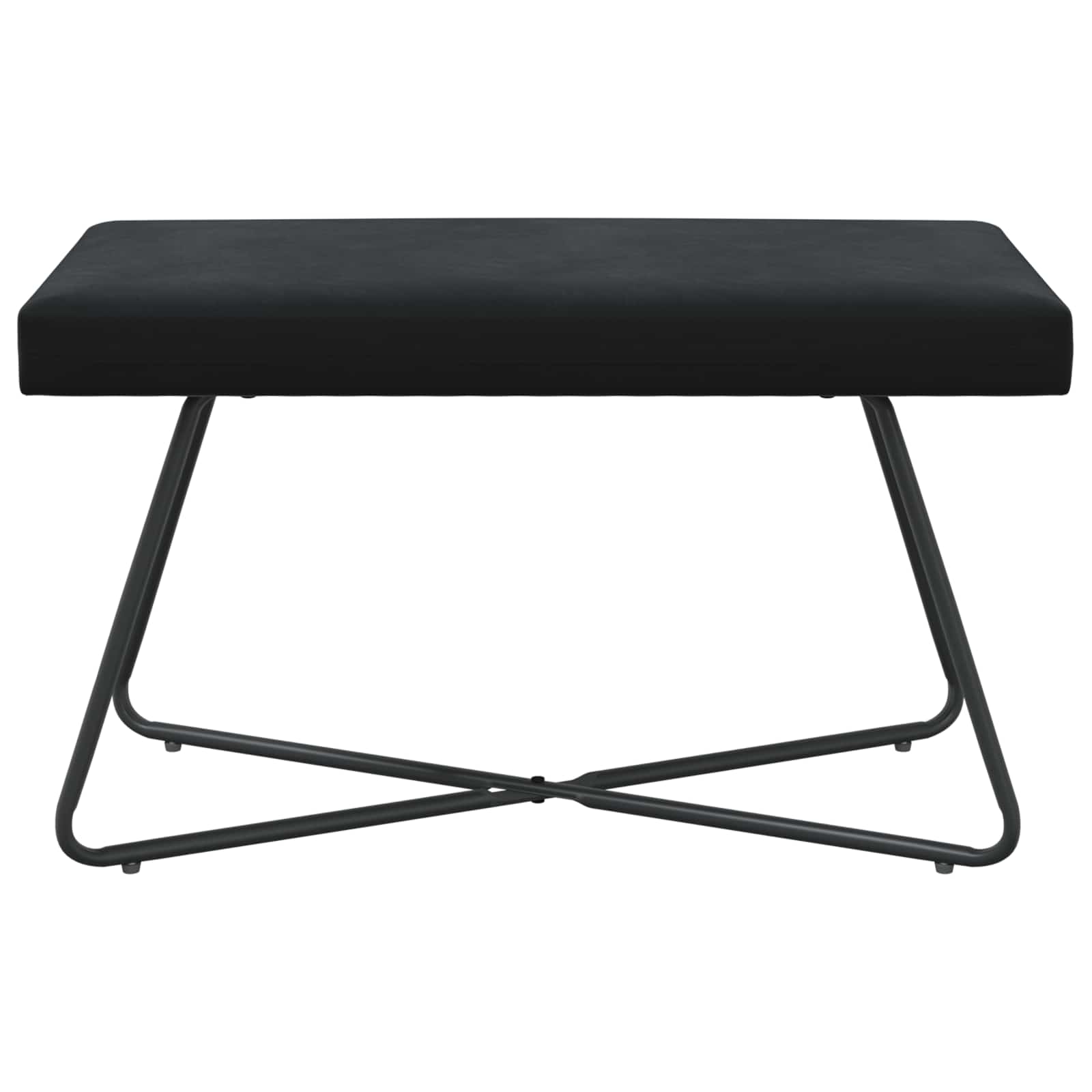 bænk Ensfarvet Sort 80 x 40 x 45 cm Velour