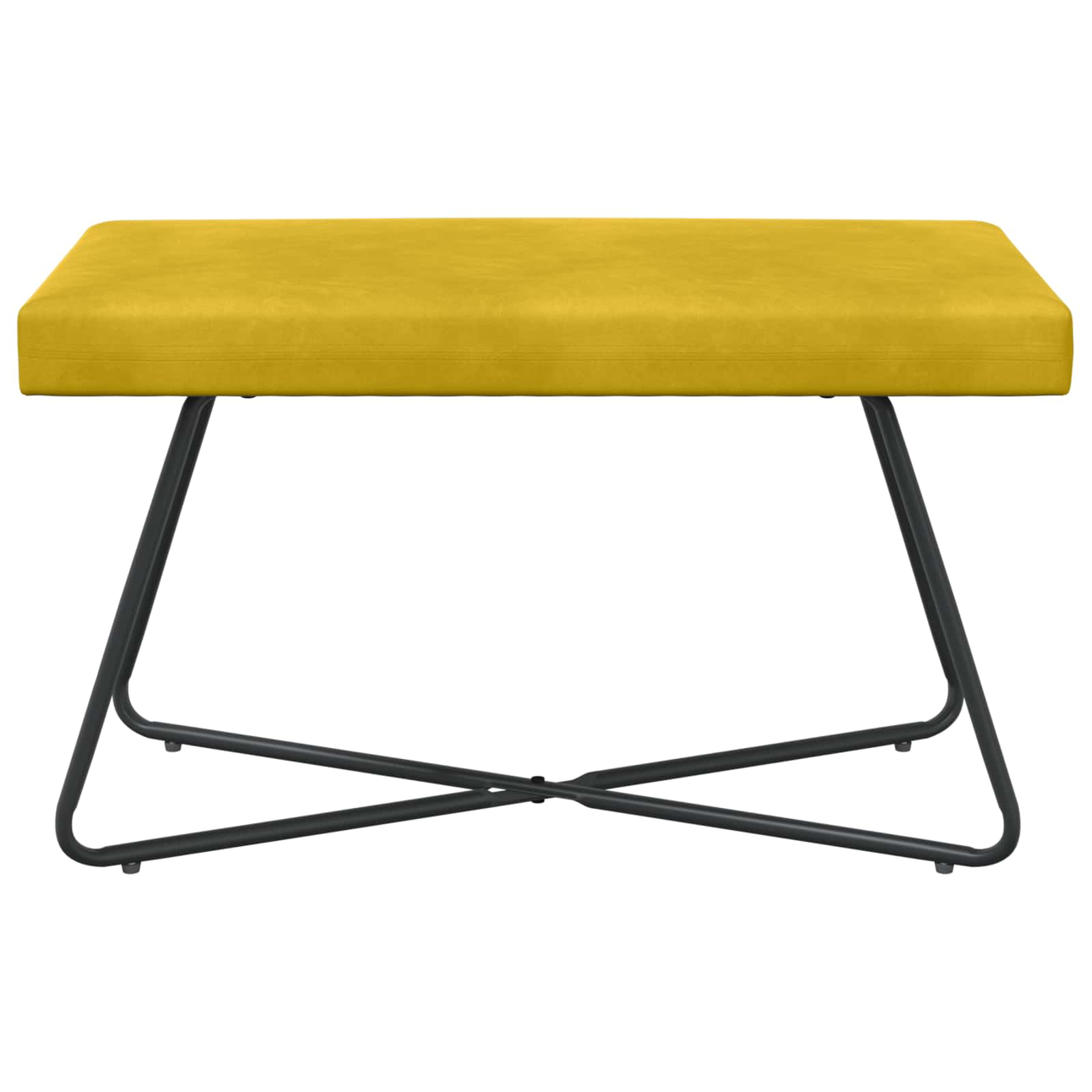 bænk Ensfarvet Gul 80 x 40 x 45 cm Velour