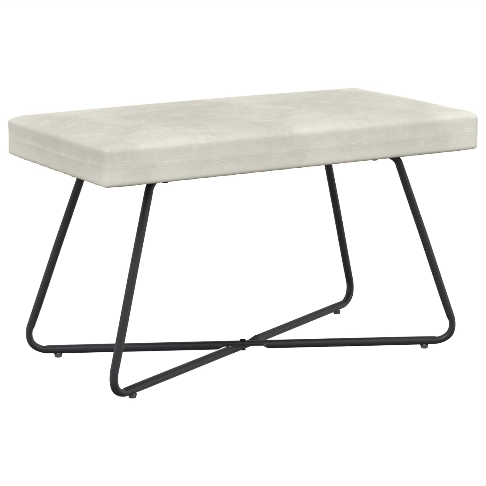 bænk Ensfarvet Cremefarvet 80 x 40 x 45 cm Velour