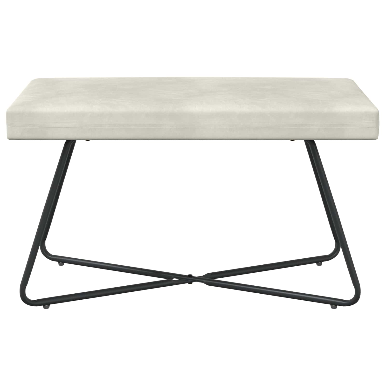 bænk Ensfarvet Cremefarvet 80 x 40 x 45 cm Velour