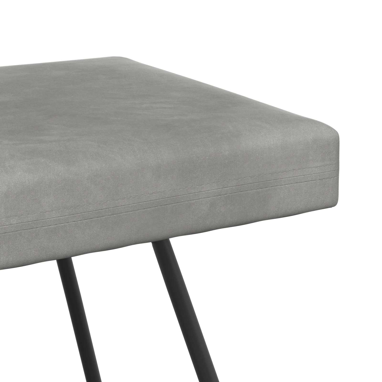 bænk Ensfarvet Lysegrå 110 x 40 x 45 cm Velour