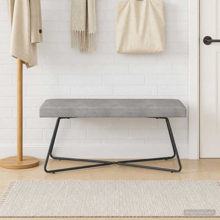 bænk Lysegrå 110 x 40 x 45 cm Fløjl