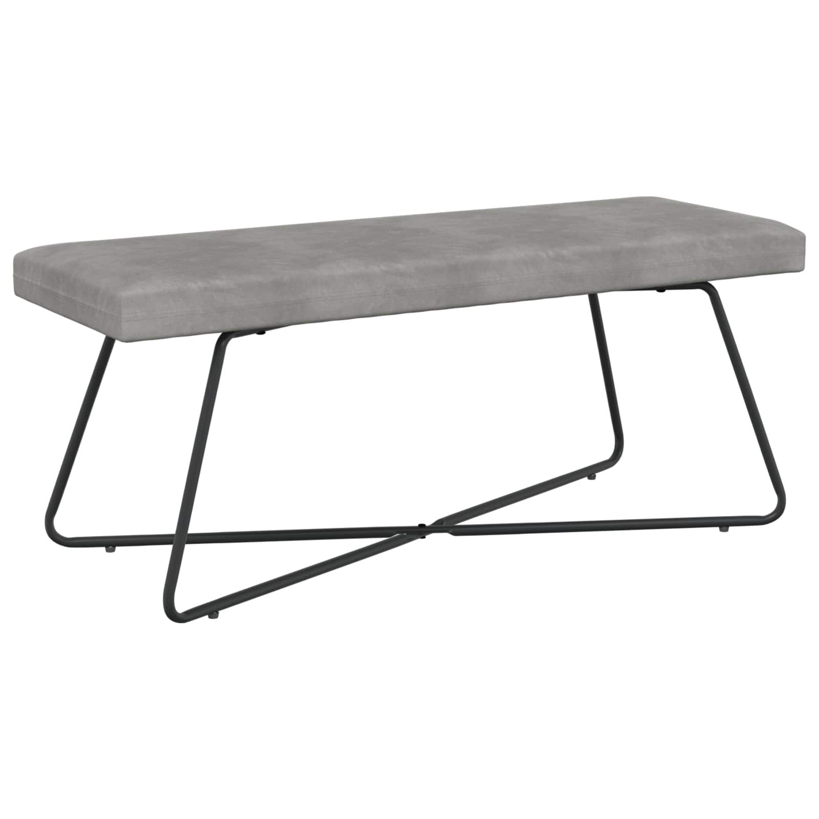 bænk Ensfarvet Lysegrå 110 x 40 x 45 cm Velour