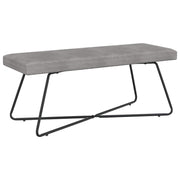 bænk Ensfarvet Lysegrå 110 x 40 x 45 cm Velour