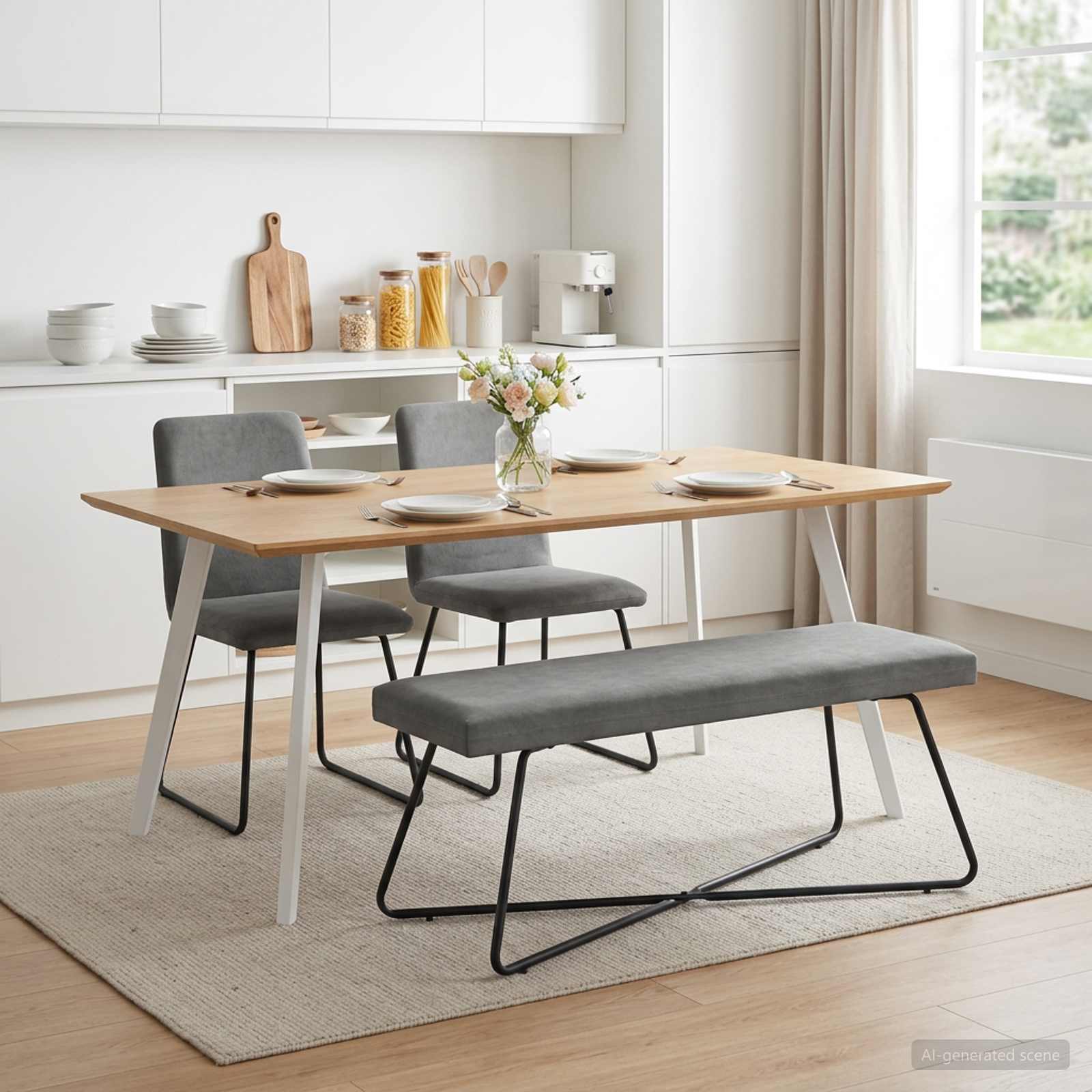 bænk Mørkegrå 110 x 40 x 45 cm Fløjl billede
