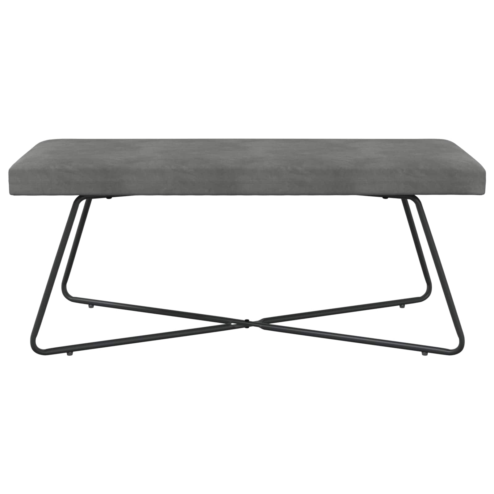 bænk Ensfarvet Mørkegrå 110 x 40 x 45 cm Velour