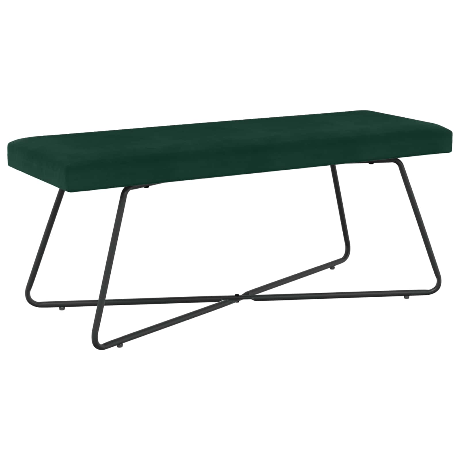 bænk Ensfarvet Mørkegrøn 110 x 40 x 45 cm Velour