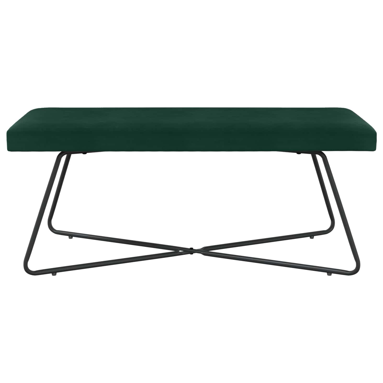 bænk Ensfarvet Mørkegrøn 110 x 40 x 45 cm Velour