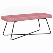 bænk Ensfarvet Lyserød 110 x 40 x 45 cm Velour