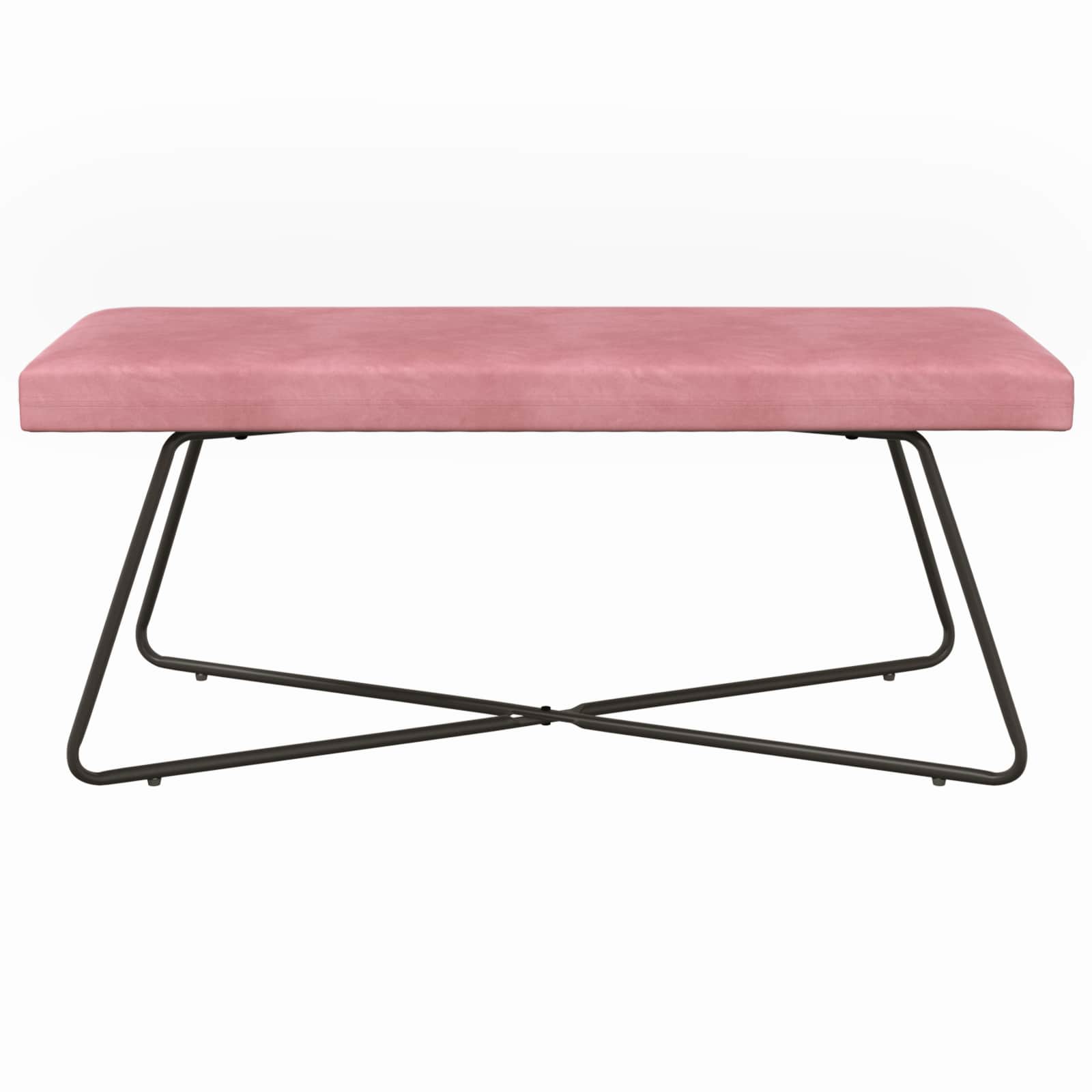 bænk Ensfarvet Lyserød 110 x 40 x 45 cm Velour