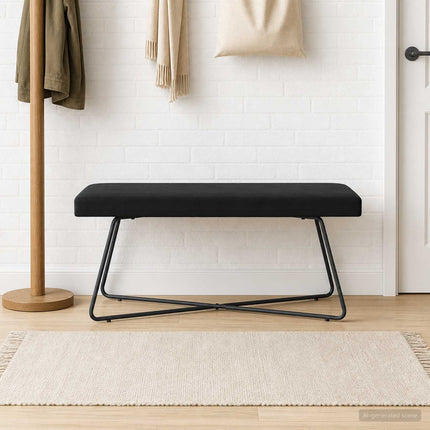 bænk Sort 110 x 40 x 45 cm Fløjl