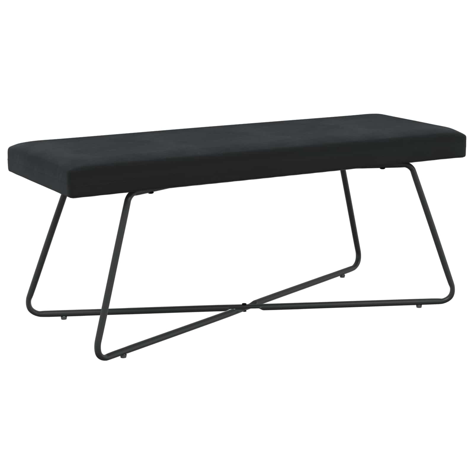 bænk Ensfarvet Sort 110 x 40 x 45 cm Velour