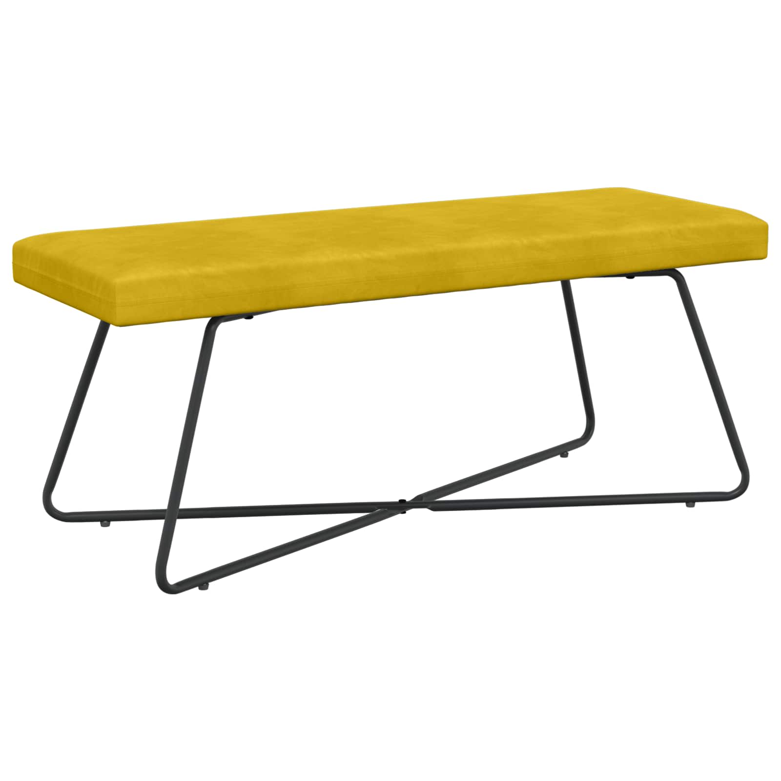 bænk Ensfarvet Gul 110 x 40 x 45 cm Velour