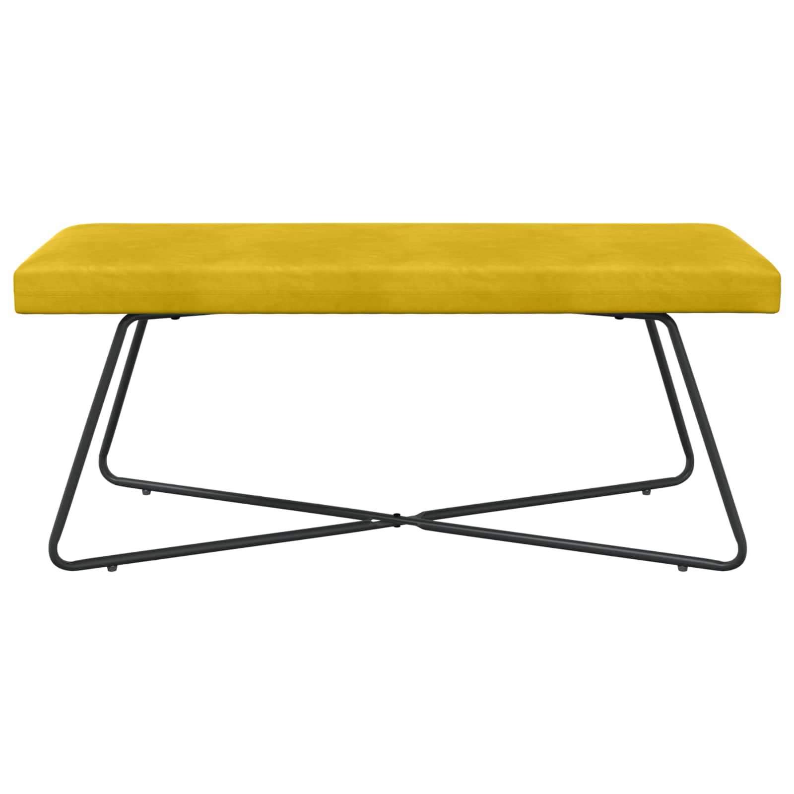 bænk Ensfarvet Gul 110 x 40 x 45 cm Velour