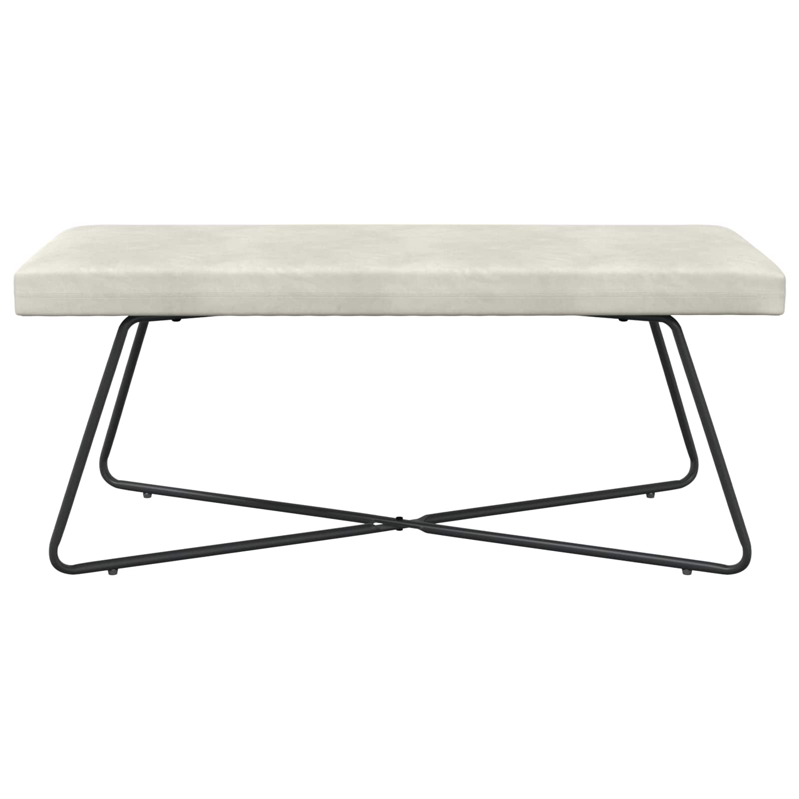 bænk Ensfarvet Cremefarvet 110 x 40 x 45 cm Velour