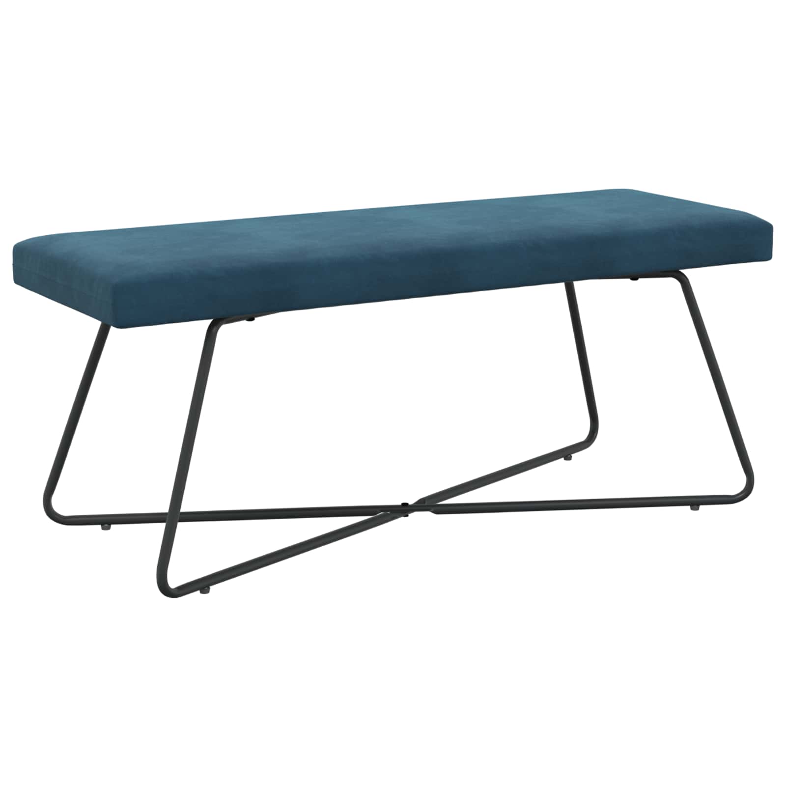 bænk Ensfarvet Blå 110 x 40 x 45 cm Velour