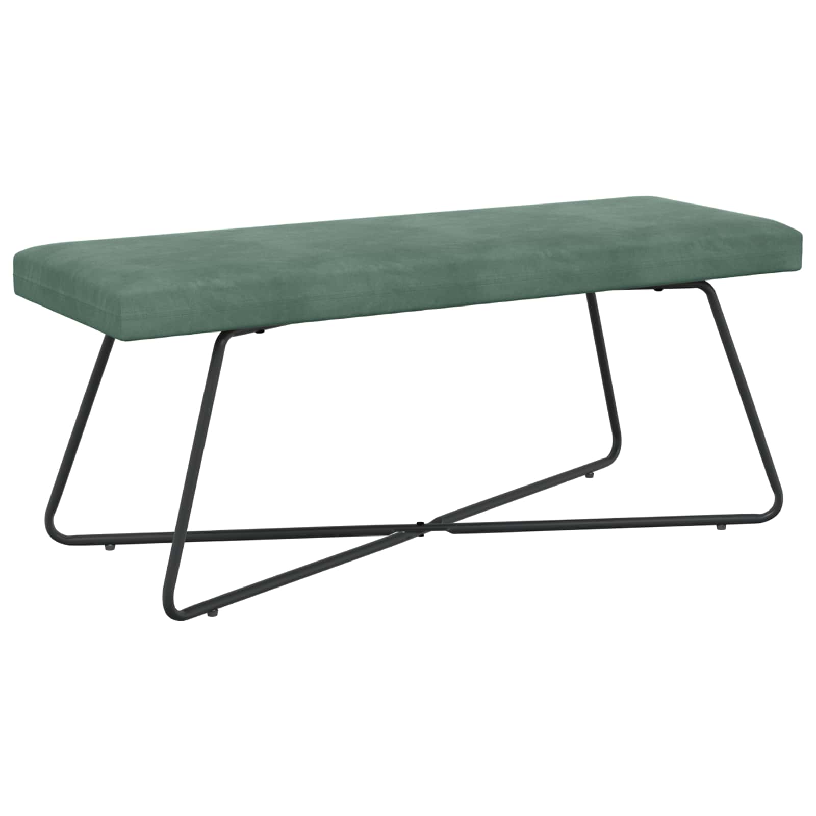 bænk Ensfarvet Havgrøn 110 x 40 x 45 cm Velour