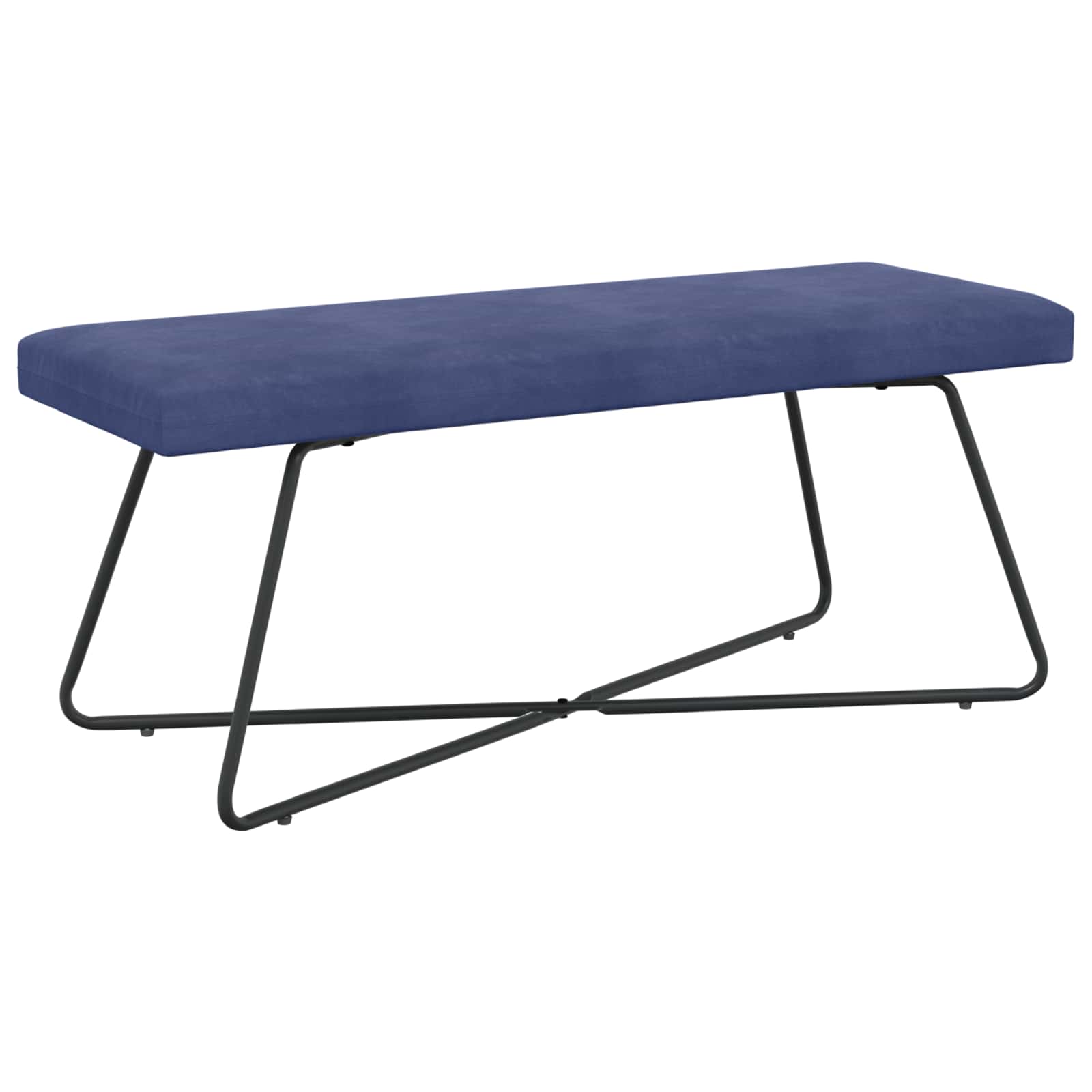 bænk Ensfarvet Politi blå 110 x 40 x 45 cm Velour