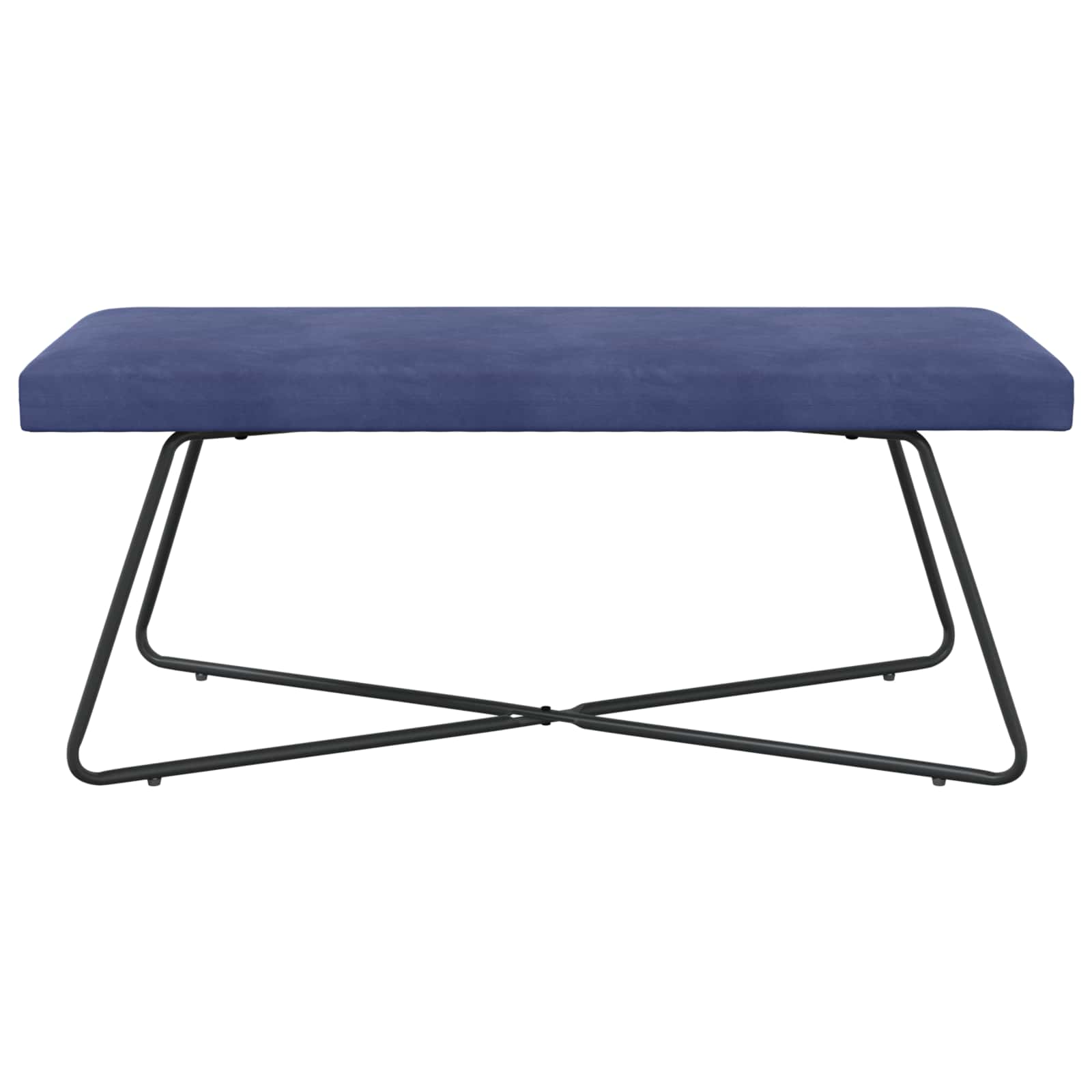 bænk Ensfarvet Politi blå 110 x 40 x 45 cm Velour