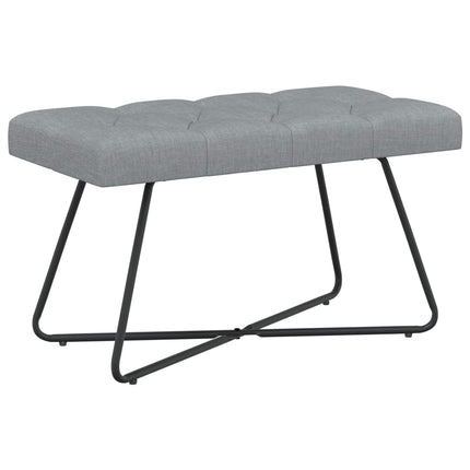 Bænk med knap tufting Lysegrå 80 x 40 x 46 cm Stof