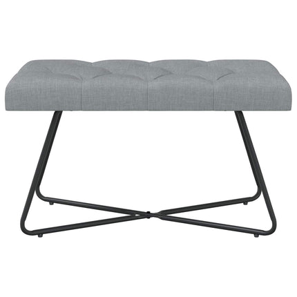 Bænk med knap tufting Lysegrå 80 x 40 x 46 cm Stof
