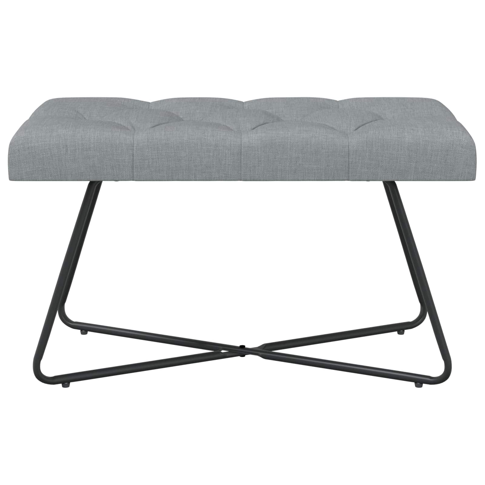Bænk med knap tufting Lysegrå 80 x 40 x 46 cm Stof