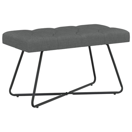 Bænk med knap tufting Mørkegrå 80 x 40 x 46 cm Stof