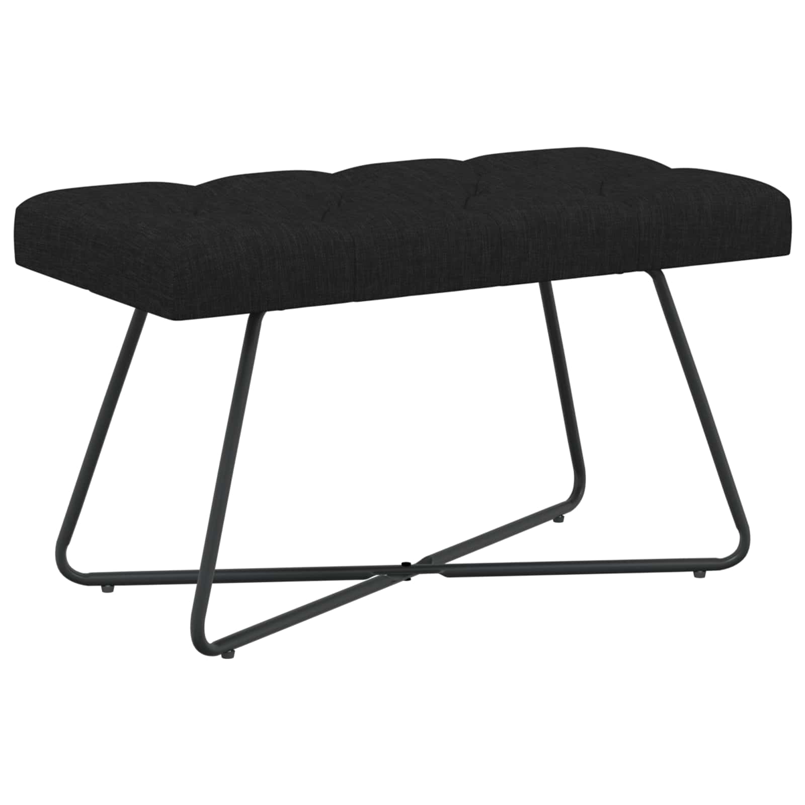 Bænk med knap tufting Sort 80 x 40 x 46 cm Stof