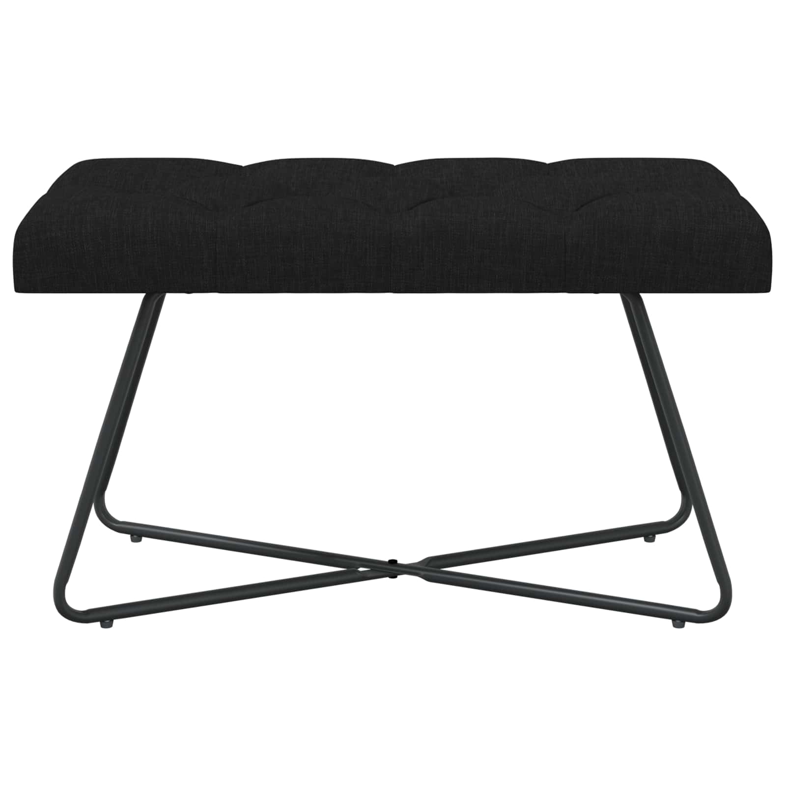 Bænk med knap tufting Sort 80 x 40 x 46 cm Stof