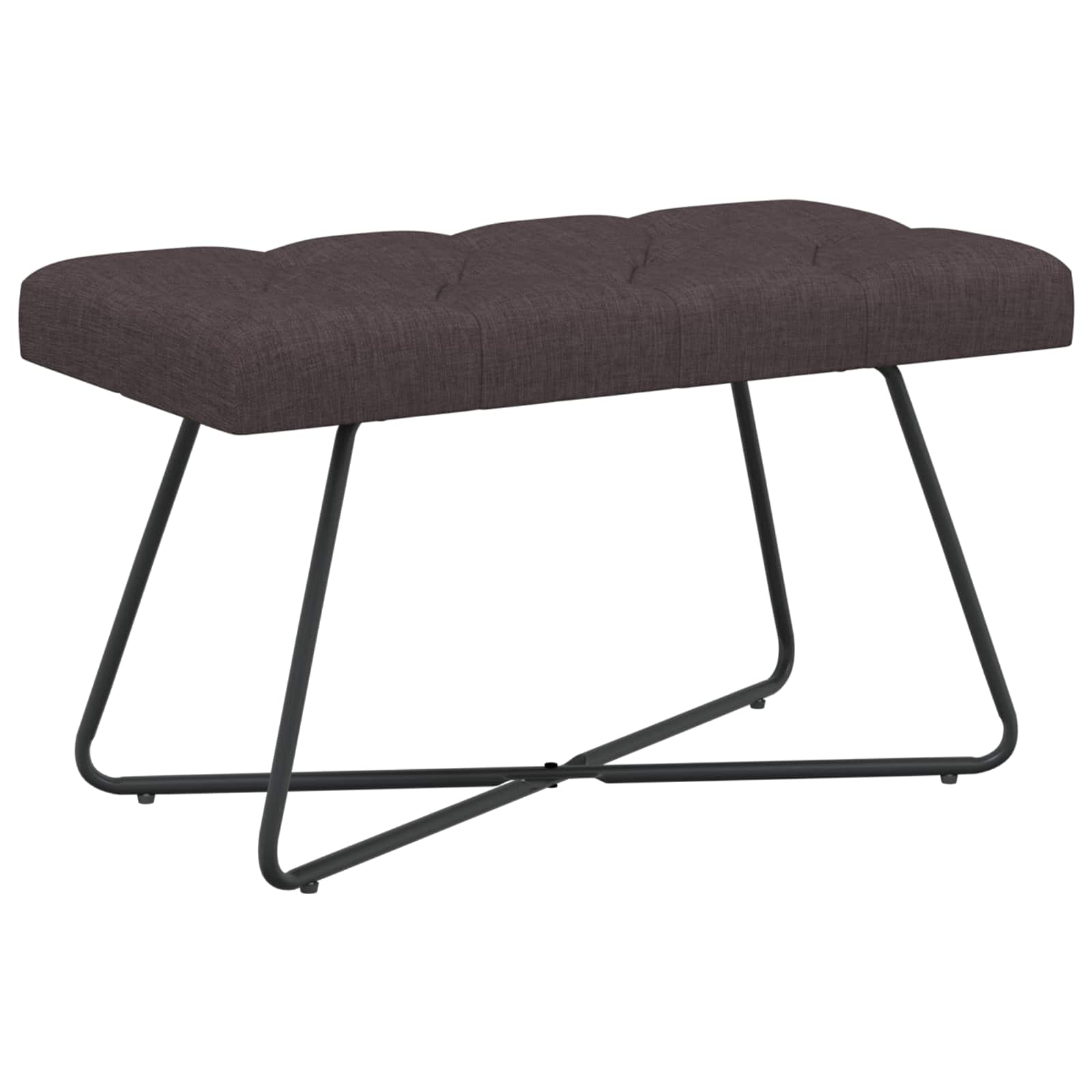 Bænk med knap tufting Mørk Brun 80 x 40 x 46 cm Stof