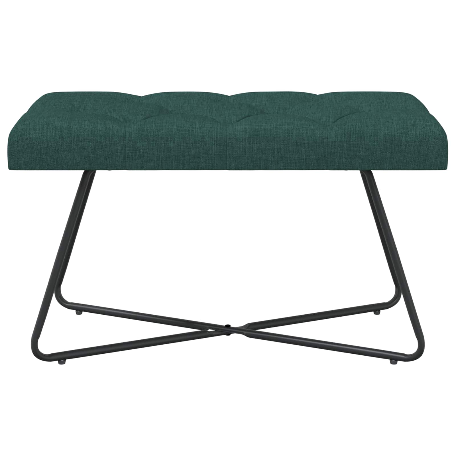 Bænk med knap tufting Mørkegrøn 80 x 40 x 46 cm Stof