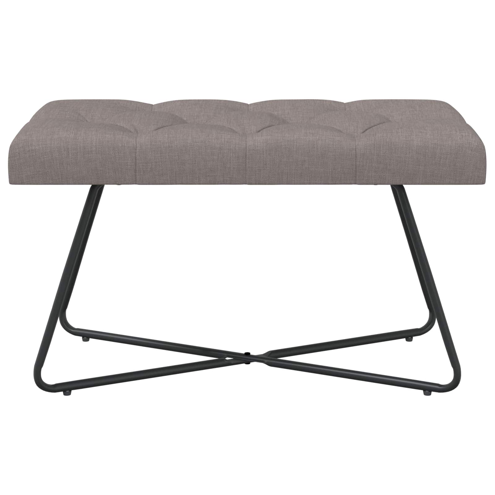 Bænk med knap tufting Gråbrun 80 x 40 x 46 cm Stof