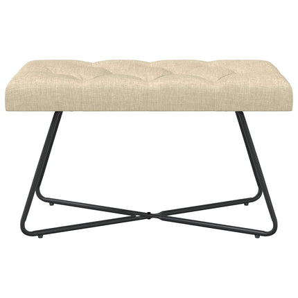 Bænk med knap tufting Cremefarvet 80 x 40 x 46 cm Stof