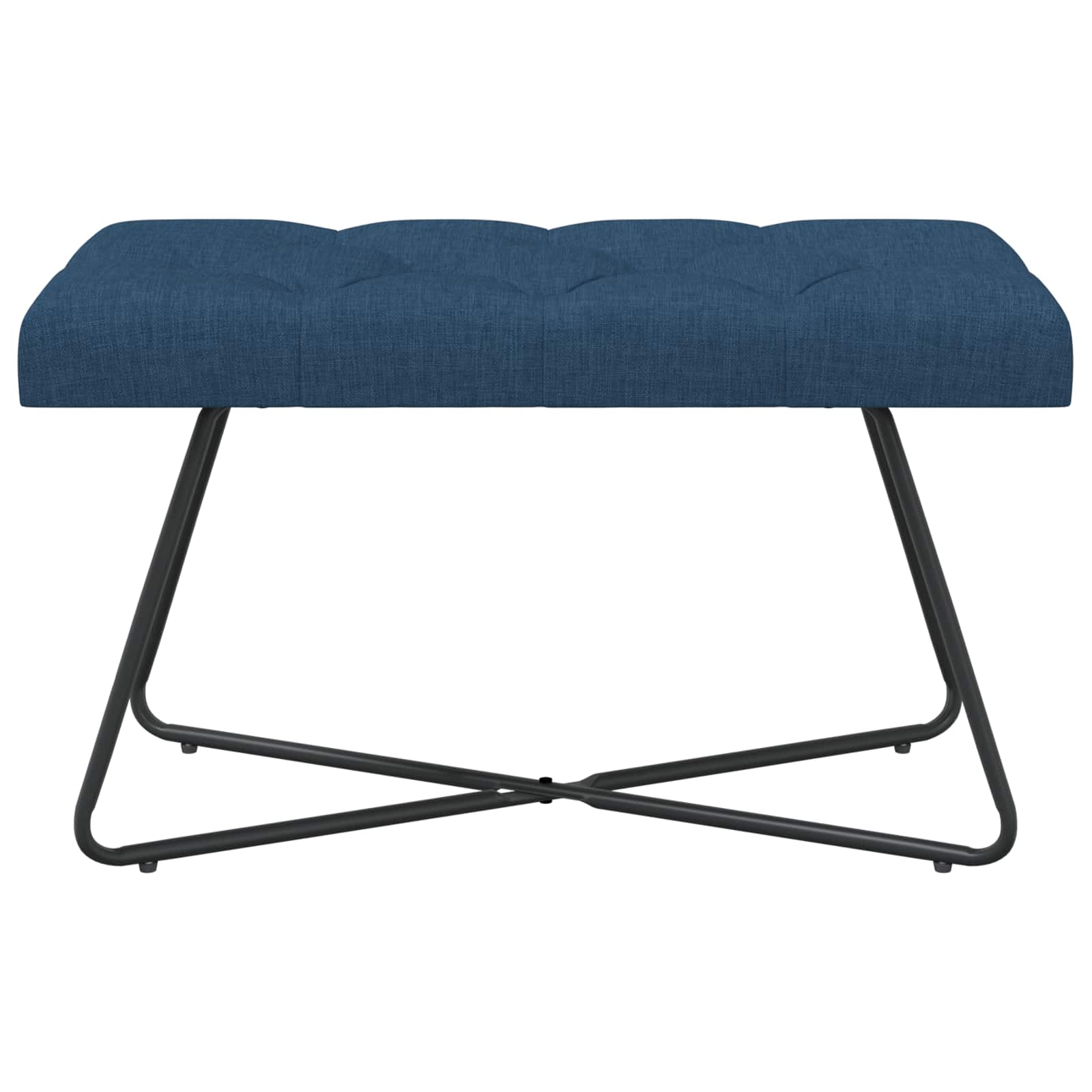Bænk med knap tufting Blå 80 x 40 x 46 cm Stof