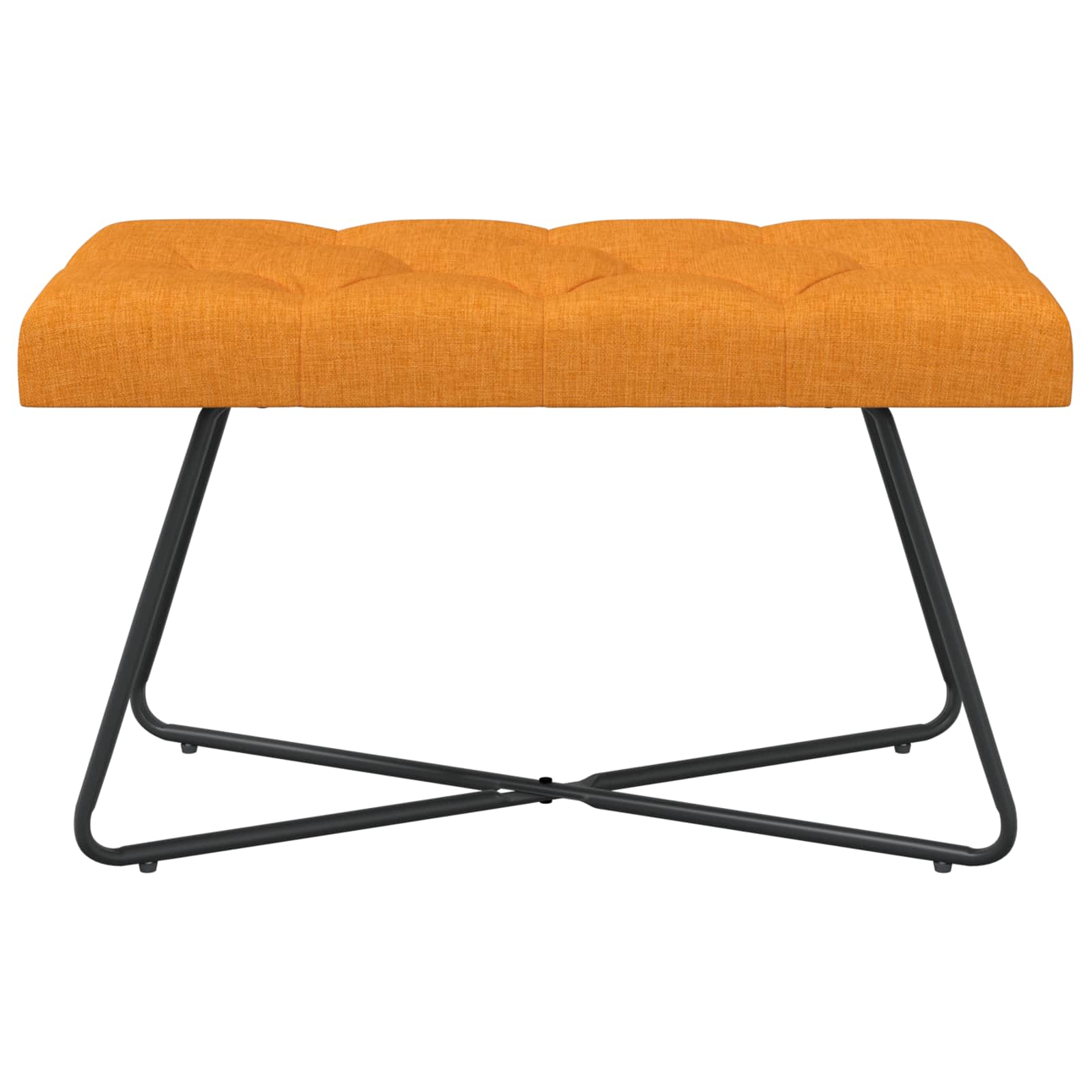 Bænk med knap tufting Mørk Gul 80 x 40 x 46 cm Stof