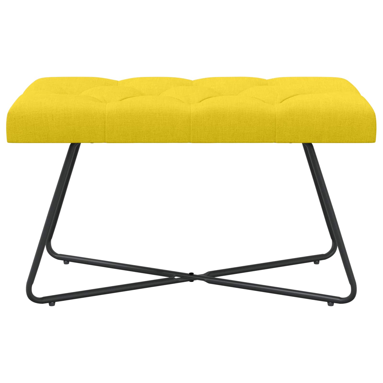 Bænk med knap tufting Lys Gul 80 x 40 x 46 cm Stof