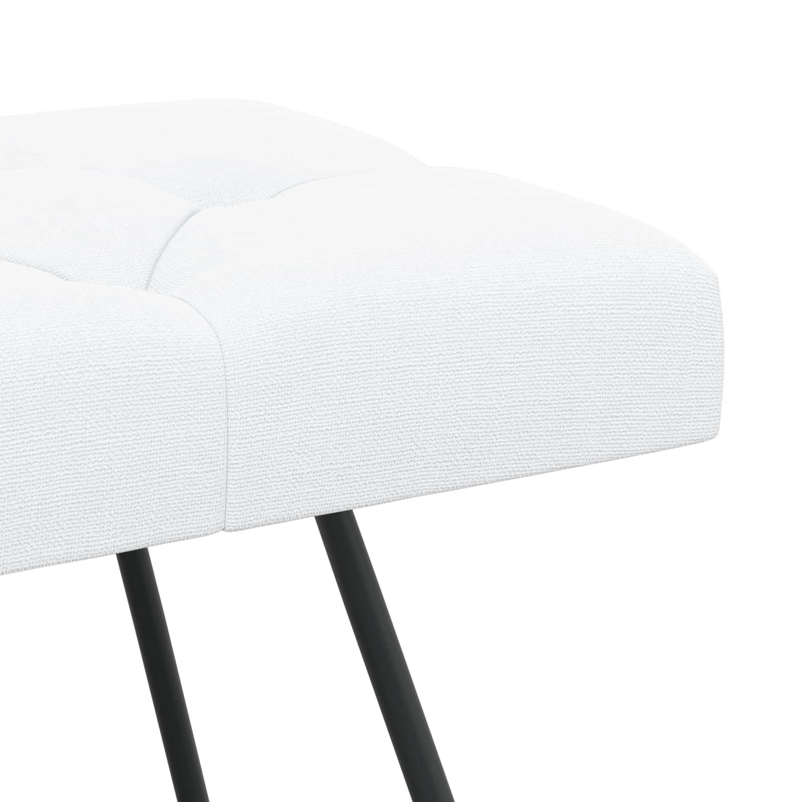 Bænk med knap tufting Hvid 80 x 40 x 46 cm Stof