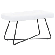 Bænk med knap tufting Hvid 80 x 40 x 46 cm Stof